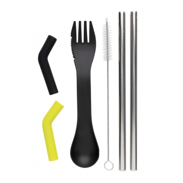 Logotrade promotional giveaway picture of: Tierra 2pcs straw and cutlery set in pouch