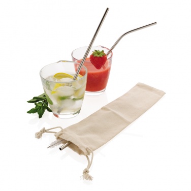 Logo trade promotional item photo of: Reusable stainless steel 3 pcs straw set