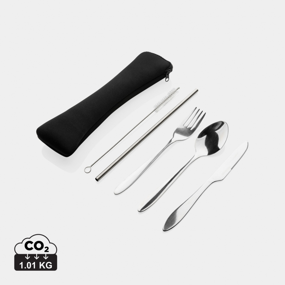 Logo trade business gift photo of: 4 PCS stainless steel re-usable cutlery set