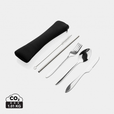 Logo trade corporate gifts image of: 4 PCS stainless steel re-usable cutlery set