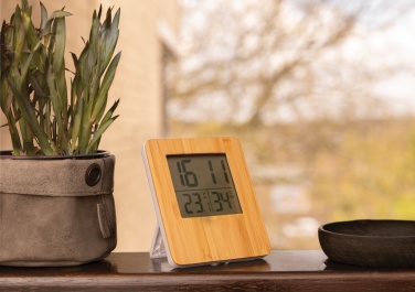 Logo trade promotional items image of: Bamboo weather station