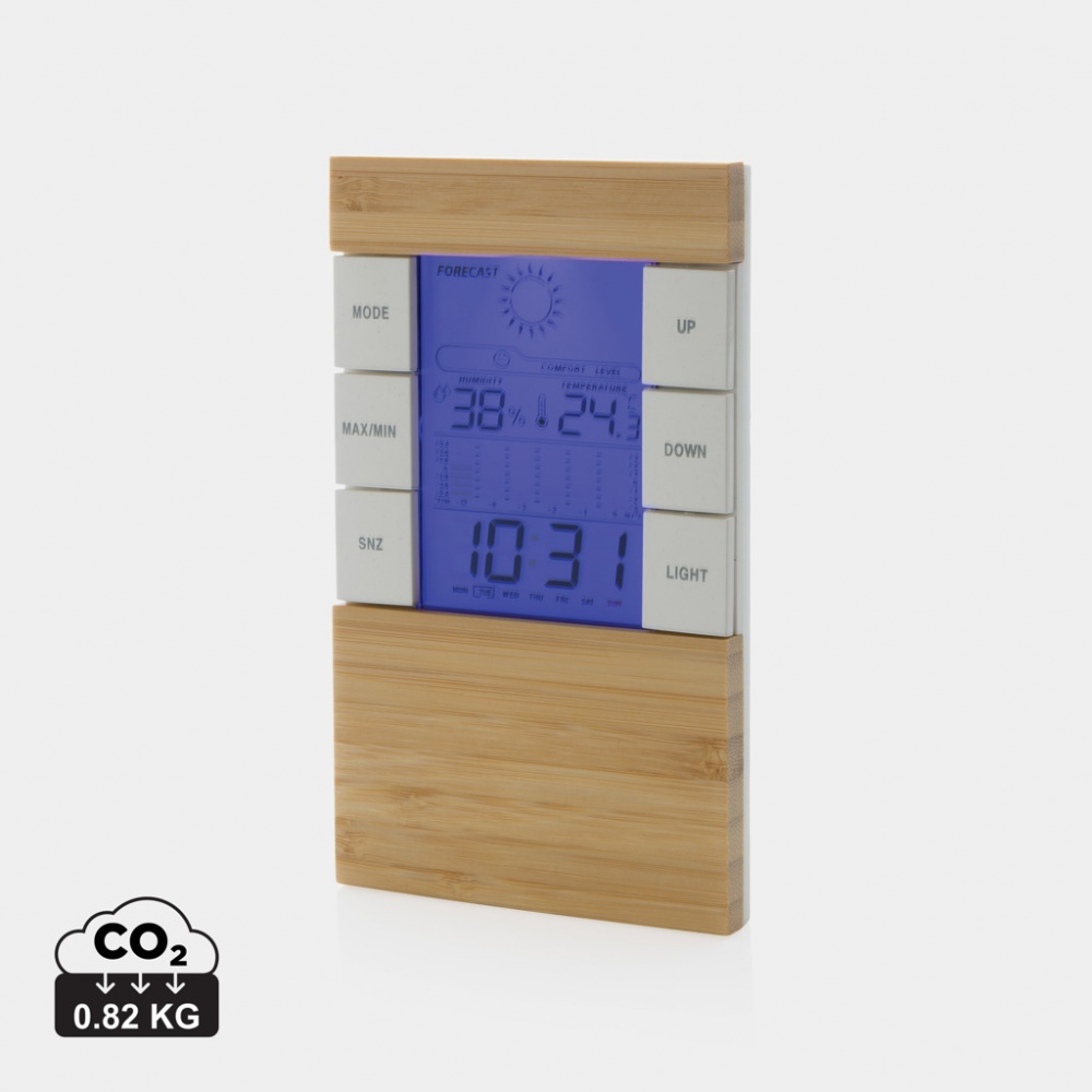 Logotrade promotional product picture of: Utah RCS rplastic and bamboo weather station