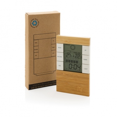 Logo trade promotional gifts image of: Utah RCS rplastic and bamboo weather station