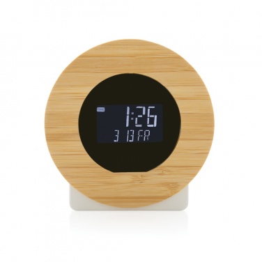 Logo trade promotional giveaways picture of: Utah RCS rplastic and bamboo LCD desk clock