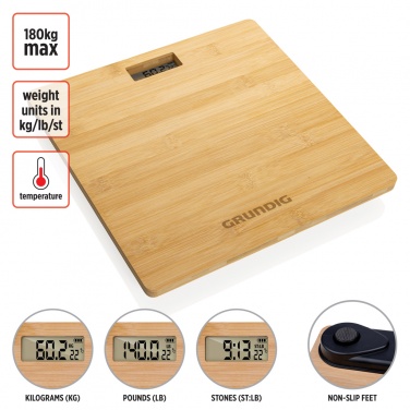 Logo trade corporate gifts picture of: Grundig Bamboo Digital Body Scale