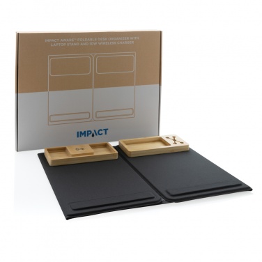 Logo trade advertising products image of: Impact AWARE RPET Foldable desk organizer with laptop stand