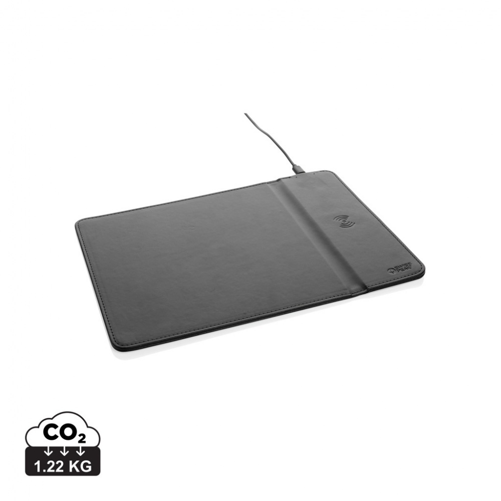 Logo trade advertising products image of: Swiss Peak RCS recycled PU 10W wireless charging mousepad