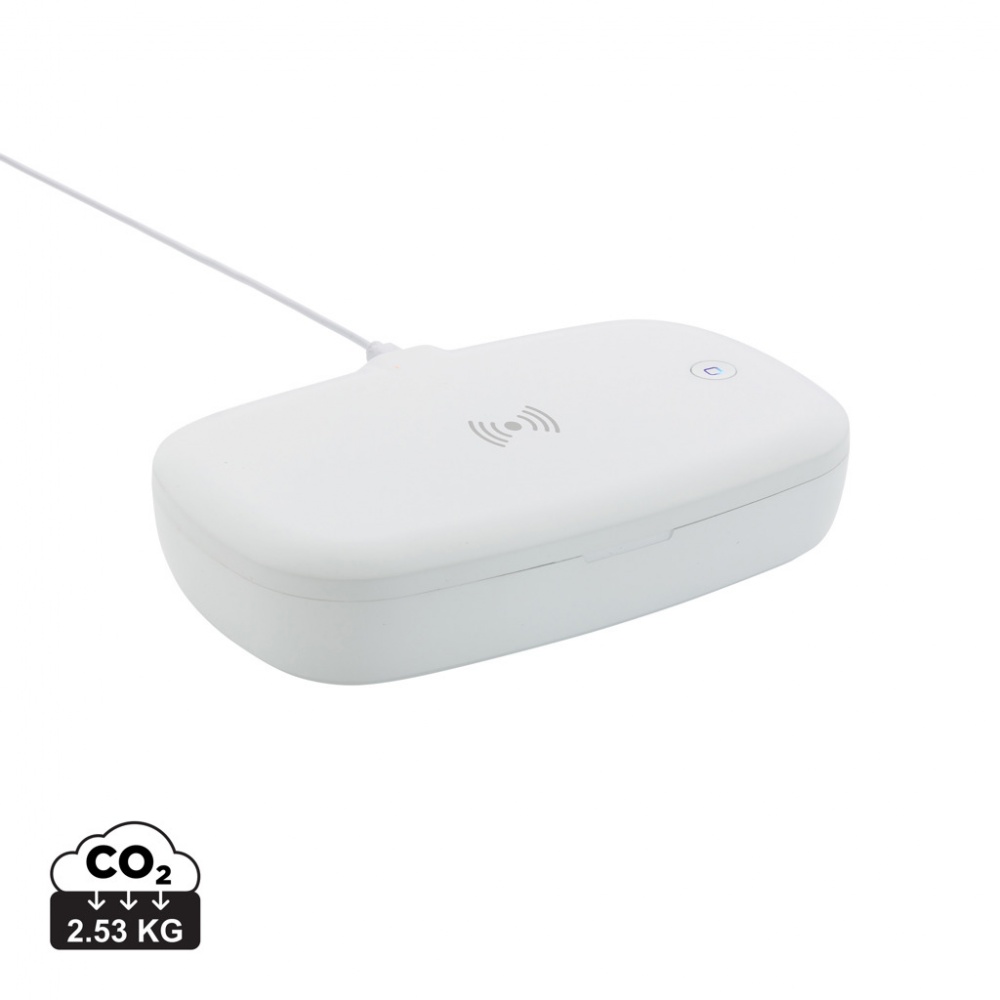 Logo trade business gift photo of: UV-C steriliser box with 5W wireless charger