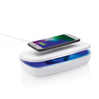 Logo trade promotional items image of: UV-C steriliser box with 5W wireless charger