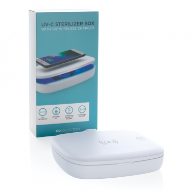 Logotrade business gift image of: UV-C steriliser box with 5W wireless charger