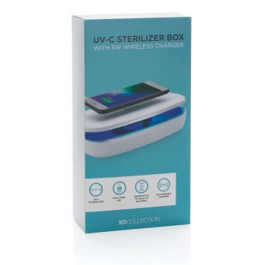 Logo trade business gifts image of: UV-C steriliser box with 5W wireless charger