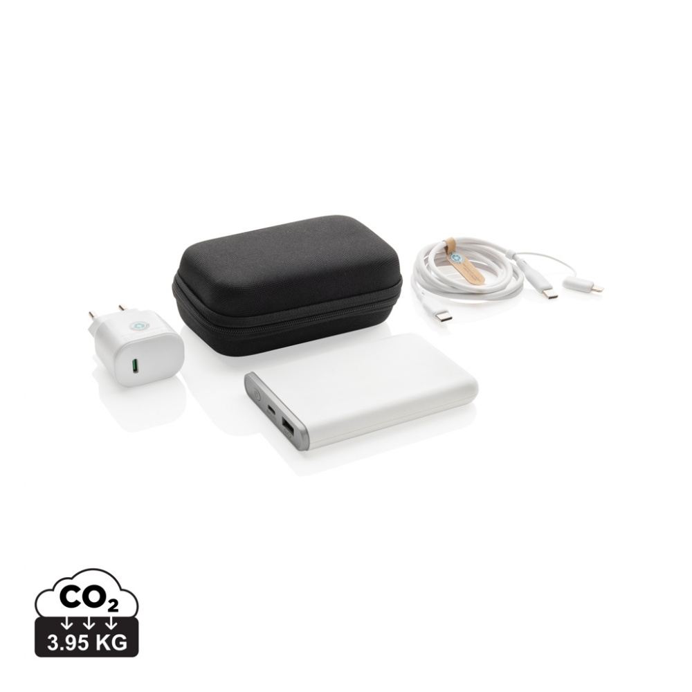 Logo trade promotional products picture of: Surge RCS recyled PET 20W type C 3 pcs charging set