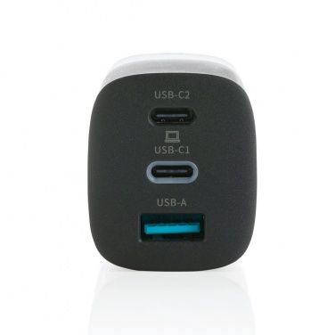 Logo trade promotional gifts image of: Philips 65W ultra fast PD 3-port USB wall charger