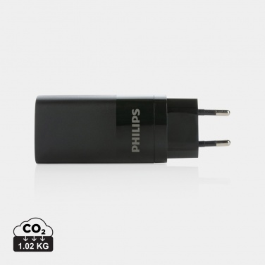 Logo trade business gift photo of: Philips 65W ultra fast PD 3-port USB wall charger