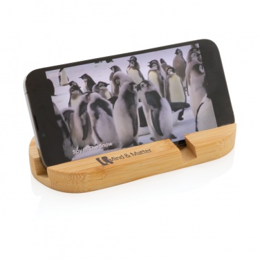 Logo trade promotional merchandise image of: Bamboo tablet and phone holder