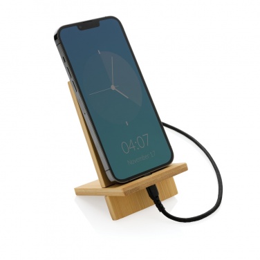 Logotrade promotional giveaway image of: Bamboo phone stand in kraft box