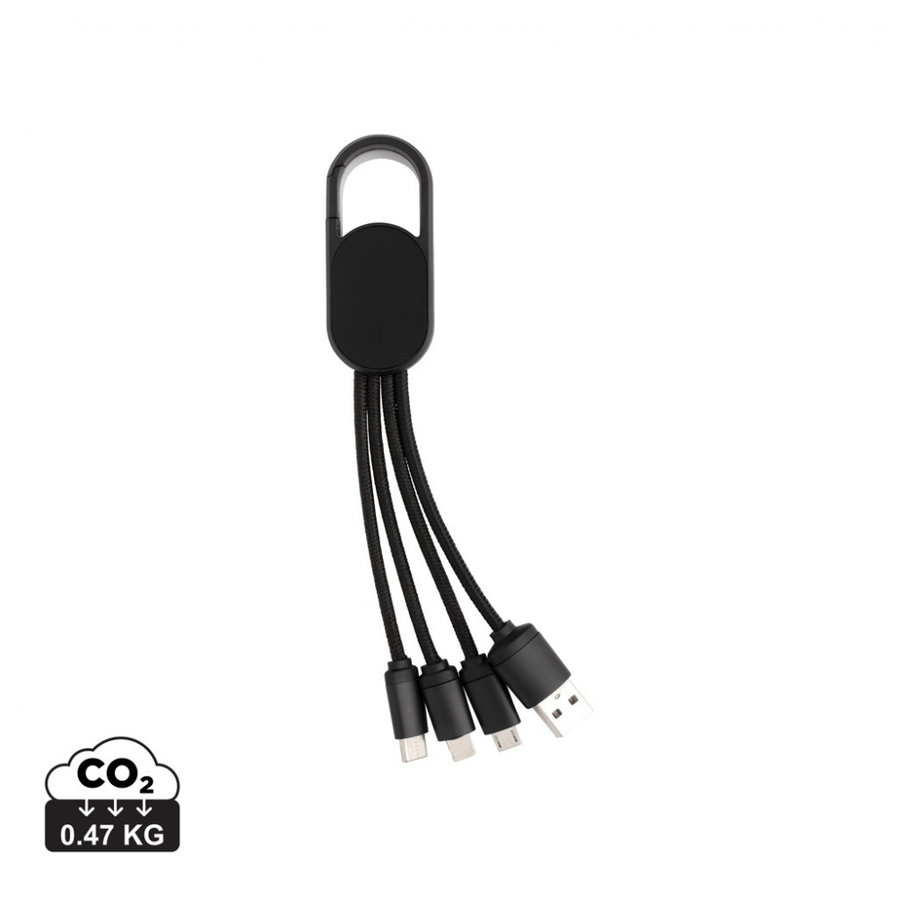 Logo trade promotional giveaways picture of: 4-in-1 cable with carabiner clip