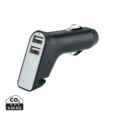 Logotrade promotional item picture of: Dual port car charger with belt cutter and hammer