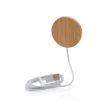 Logo trade promotional giveaway photo of: 10W bamboo magnetic wireless charger