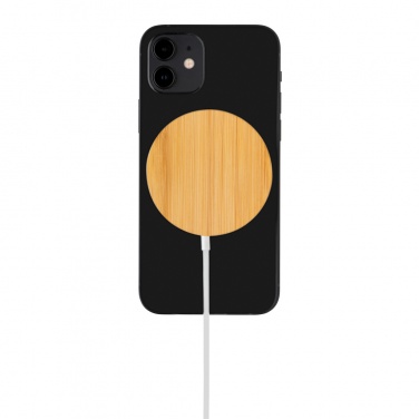 Logotrade promotional item image of: 10W bamboo magnetic wireless charger