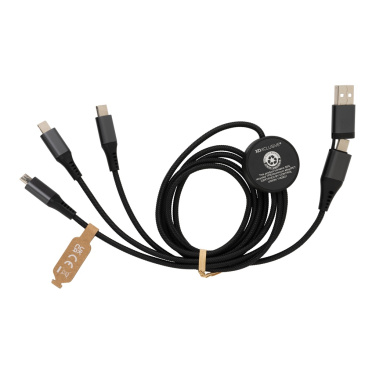 Logotrade promotional item picture of: Terra RCS recycled aluminium 120cm 6-in-1 cable