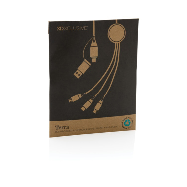 Logo trade promotional giveaway photo of: Terra RCS recycled aluminium 120cm 6-in-1 cable