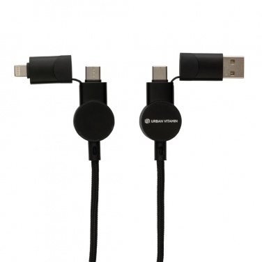 Logotrade corporate gift image of: Oakland RCS recycled plastic 6-in-1 fast charging 45W cable