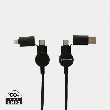 Logo trade promotional item photo of: Oakland RCS recycled plastic 6-in-1 fast charging 45W cable