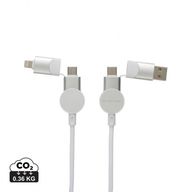 Logo trade corporate gift photo of: Oakland RCS recycled plastic 6-in-1 fast charging 45W cable