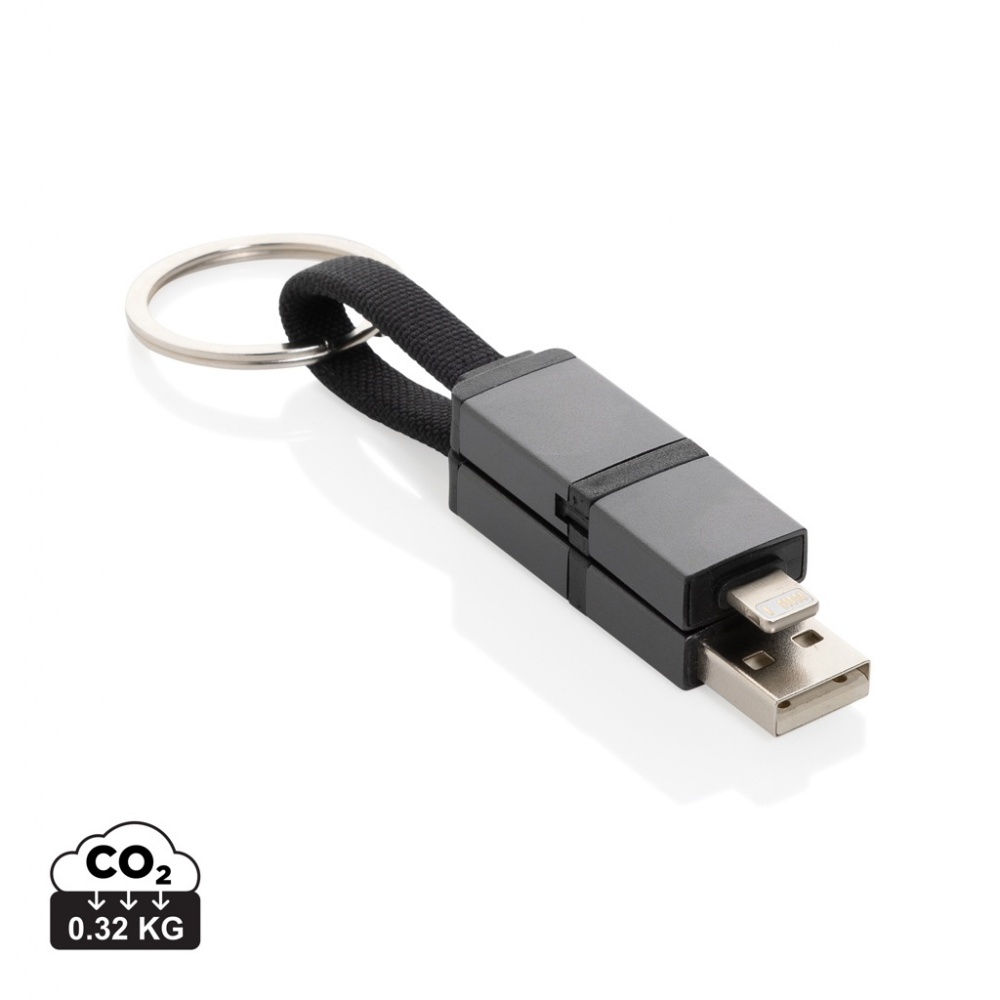 Logotrade promotional gift image of: Terra recycled aluminum 4 in 1 60W fast charging cable