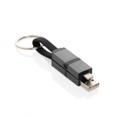 Logotrade promotional product image of: Terra recycled aluminum 4 in 1 60W fast charging cable