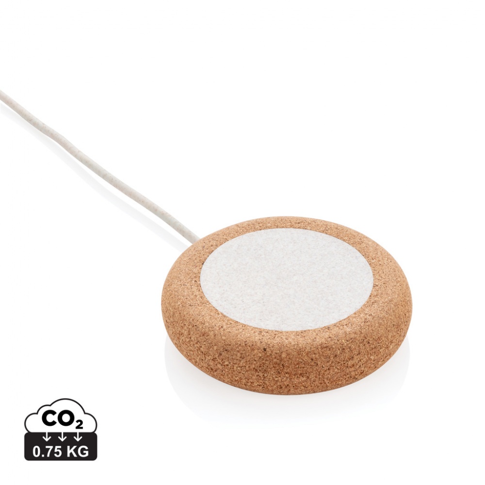 Logotrade promotional item picture of: Cork and Wheat 5W wireless charger