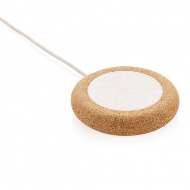 Logo trade promotional merchandise picture of: Cork and Wheat 5W wireless charger