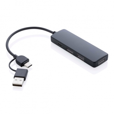 Logotrade promotional merchandise picture of: RCS recycled plastic USB hub with dual input