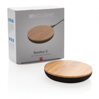 Logo trade promotional items image of: Bamboo X 5W wireless charger