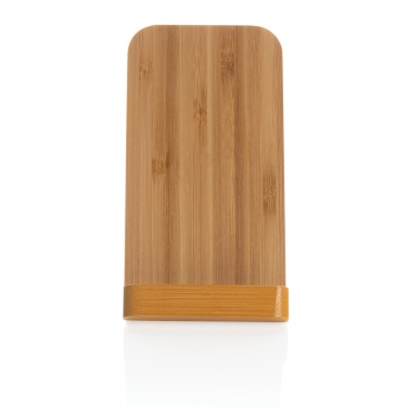 Logo trade promotional merchandise picture of: Bamboo 5W wireless charging stand