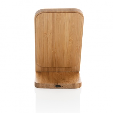 Logotrade promotional item picture of: Bamboo 5W wireless charging stand