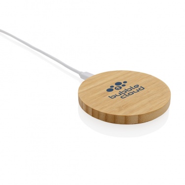 Logotrade advertising product picture of: Bamboo 15W wireless charger