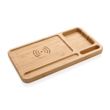 Logotrade corporate gifts photo of: Bamboo desk organiser 10W wireless charger