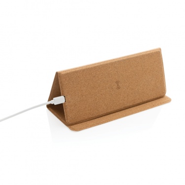 Logo trade promotional merchandise image of: 10W wireless charging cork mousepad and stand