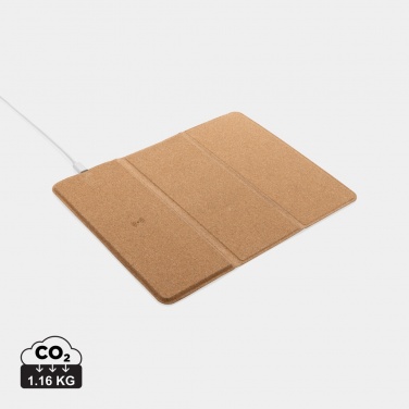 Logo trade promotional giveaway photo of: 10W wireless charging cork mousepad and stand