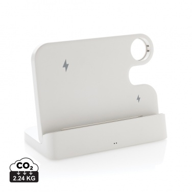 Logo trade promotional products picture of: Joltz RCS recycled plastic dual 15W charger with iWatch slot