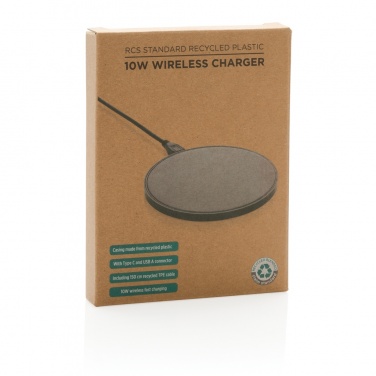 Logotrade promotional merchandise picture of: RCS standard recycled plastic 10W wireless charger