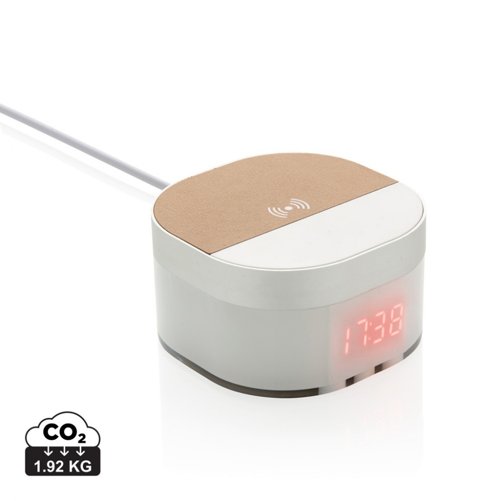 Logotrade business gift image of: Aria 5W Wireless Charging Digital Clock