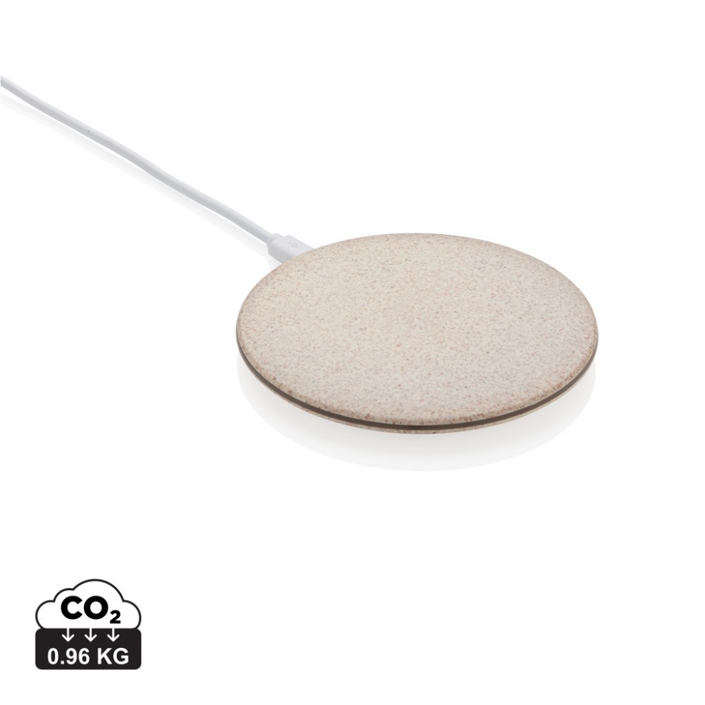 Logo trade promotional gift photo of: 5W Wheat straw wireless charger