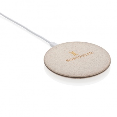 Logo trade advertising products picture of: 5W Wheat straw wireless charger