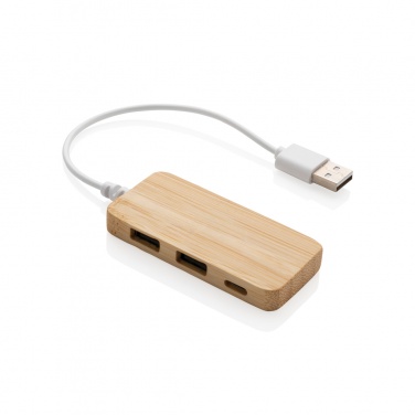 Logotrade promotional giveaway image of: Bamboo hub with Type-C