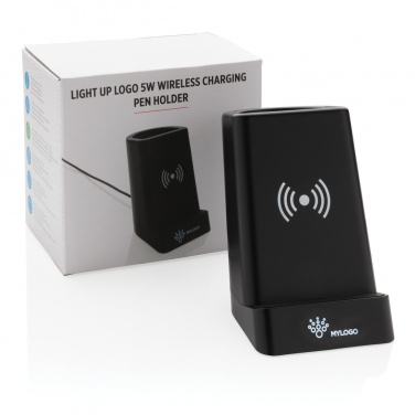 Logotrade promotional giveaway picture of: Light up logo 5W wireless charging pen holder