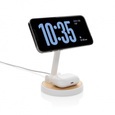 Logo trade promotional gift photo of: Ontario RCS rplastic 15W magnetic charging 2 in 1 stand