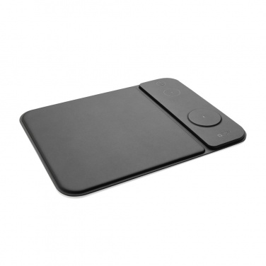 Logotrade corporate gift picture of: Swiss peak RCS recycled PU 15W 3 in 1 charging mousepad